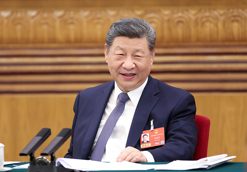 2026年3月5日下午，中共中央總書記、國家主席、中央軍委主席習(xí)近平參加他所在的十四屆全國人大四次會議江蘇代表團(tuán)審議。